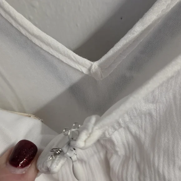 Altar’d State Embroidered Boho Maxi Dress White Floral Tiered Medium - Picture 5 of 13